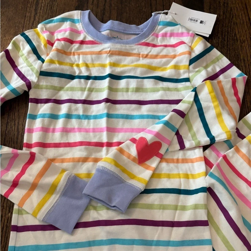 Leigh Tucker Willow rainbow Striped Pajama set NWT